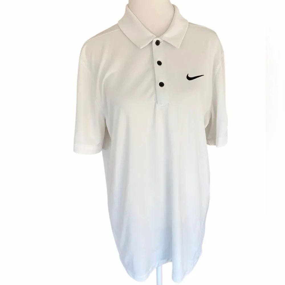 NIKE Men's White Princeton Football Polo Shirt size Medium.